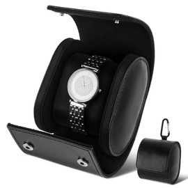 Eccliy Portable Leather Watch Storage Box, Travel Single Watch Case-classic Leather Watch Case. Watch Carrying Case or Organizer for Storage Display Ideal Gift for Men Traveling Fathers Day Birthday