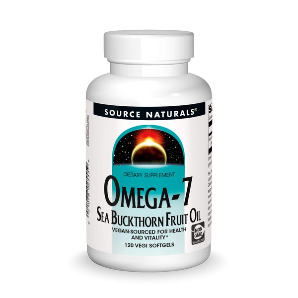 Source Naturals Omega-7 Sea Buckthorn Fruit Oil - Non-GMO, Vegan-Sourced - 120 Softgels