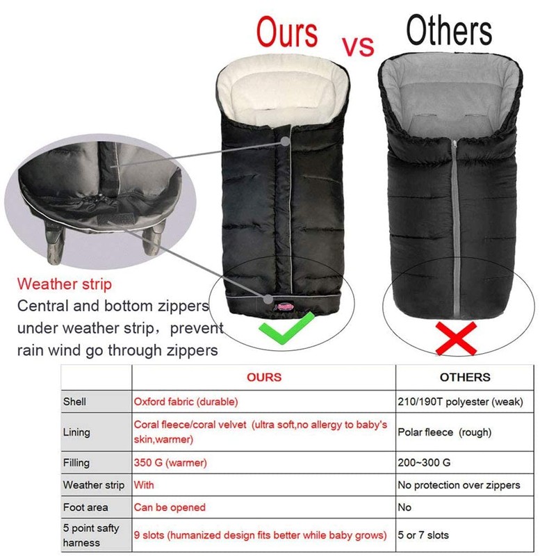 Weather Proof Oudtoor Walking Universal Stroller Bunting Bag with Reflective
