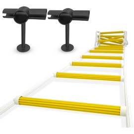 Rope Ladder Fire Escape 8ft with Stand-Off Stabilizers | Emergency Extension Ladder | Weather Resistant with Spring Hooks | Fast to Deploy & Easy to Use - Compact, Lightweight, Durable for House