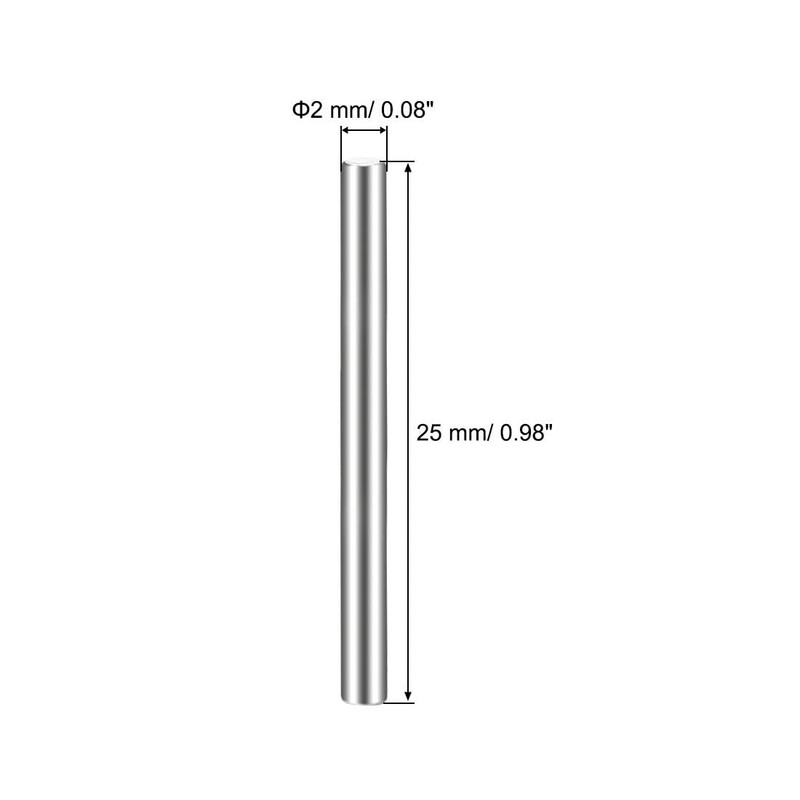 TOP-VIGOR 20Pcs 2mm x 25mm Dowel Pins Shelf Support Pegs,