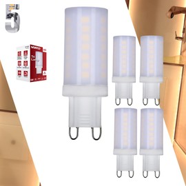 Satco S11236 5W/LED/G9/830/FR/120V/DIM – 5 Watt JCD LED; Frosted Finish; 3000K Soft White; G9 Base; 120 Volt; T4 Shape; 40W HID Equivalent; 2.13" MOL; Dimmable;for Accent Lighting (5 Pack)