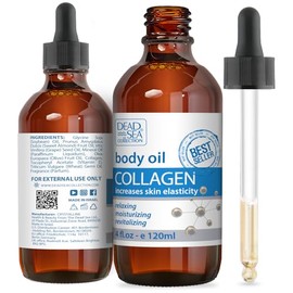 Dead Sea Collection Aceite corporal con colágeno – Hidratante para piel seca y aceite de masaje hidratante – Aceite de baño nutritivo – Aumenta la ela