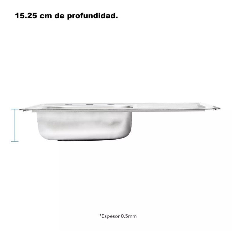 CNX Tarja Sencilla De Escurridero Derecho Con Kit De Instalación