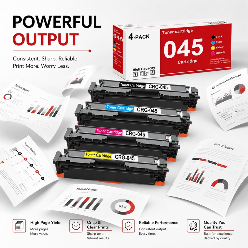 045 045H Toner Cartridge Set Replacemen for Canon CRG-045 Toner