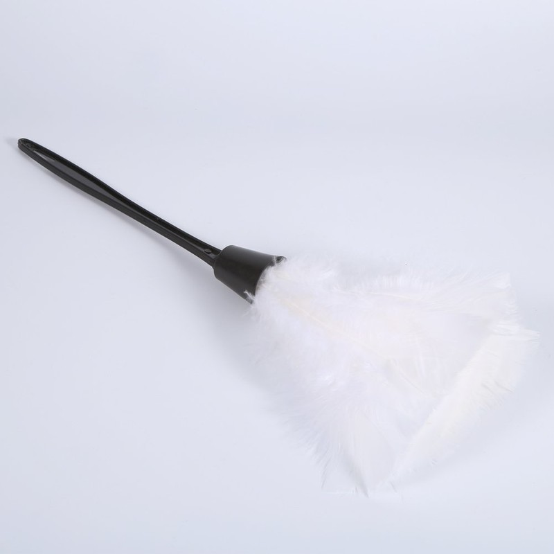 Uadme Duster with Turkey Feathers, White, Soft Turkey Feather Dust