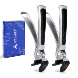 SOLEADER Agarrador de Platos Compatible con Sartén de Pizza, Agarrador Antideslizante, Recuperador de Platos y Tazones Calientes para Sacar Comida de 