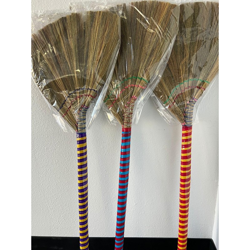 (2 Packs) Vietnamese Straw Brooms - 40" Indoor Brooms with