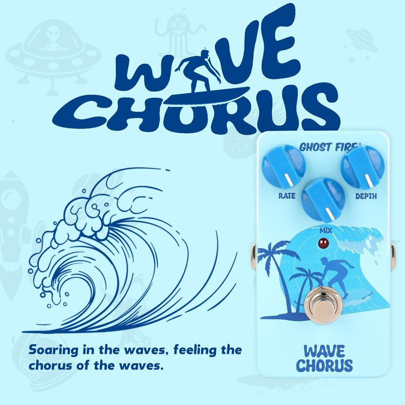 GHOSTFIRE Guitar Pedal Overdrive&Distortion Chorus Delay (Chorus)