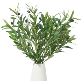 Heleze 35 Inch Olive Branches for Vases Artificial Greenery Stems Faux Olive Tree Branch Home Decor 4PCS