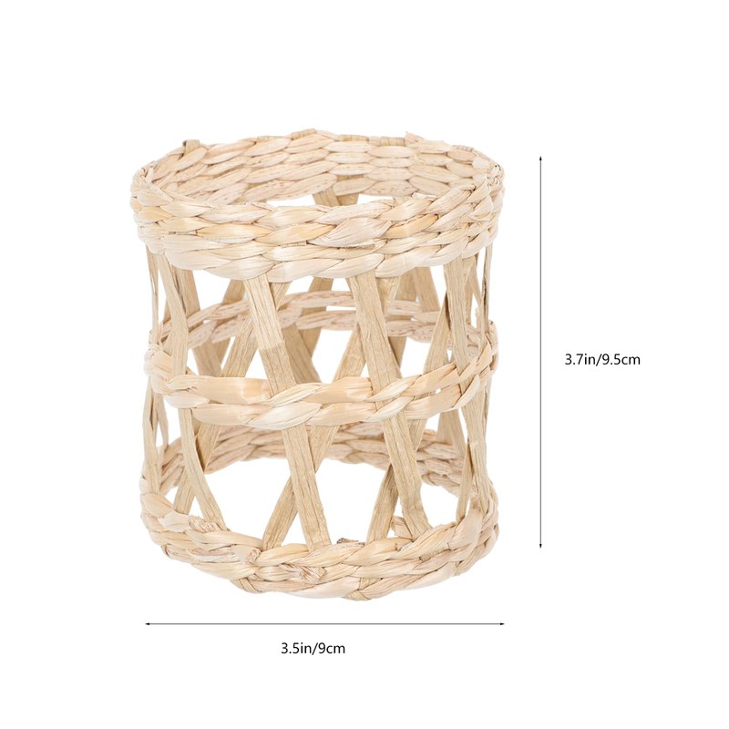 GANAZONO Straw Weaving Cup Sleeves 3.74X10.62X3.54In Lightweight Cup Anti-Scald Covers