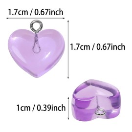 Tupalizy Heart Charms Resin Heart Shaped Pendant Beads Dangles for Jewelry Making Bracelets Necklaces Earrings Keychains DIY Crafts Accessories Christmas Party Gifts, 7 Colors, 28PCS