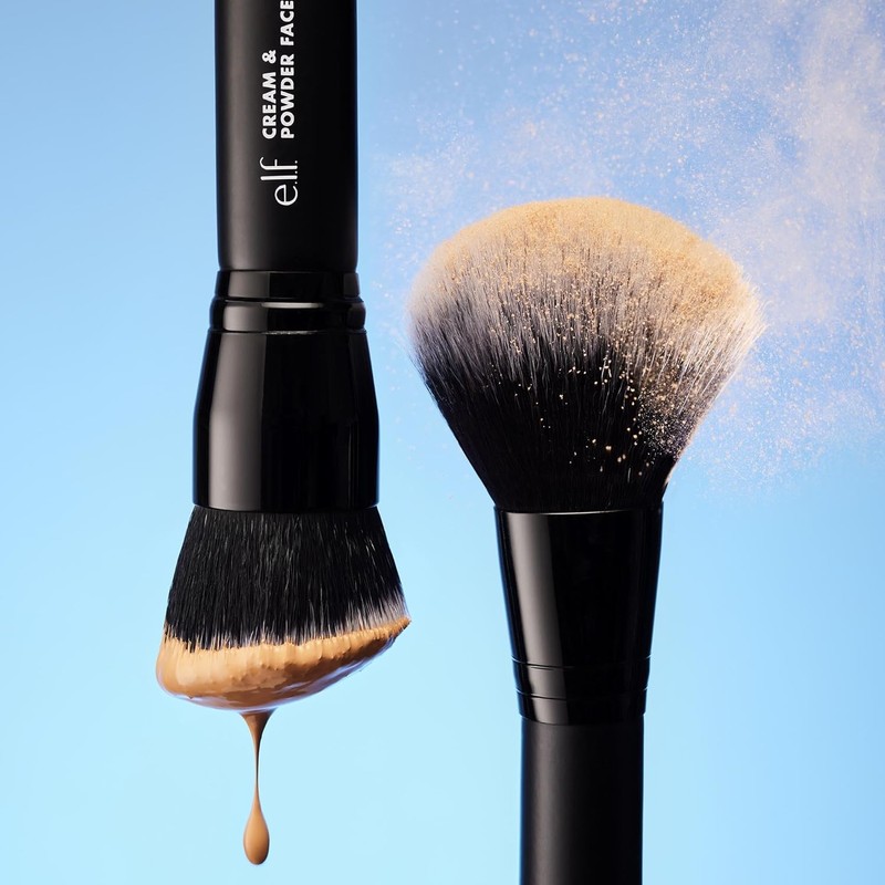 E.L.F. Dual-ended cream + powder brush 2-in-1 makeup brush for