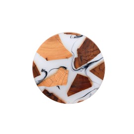 Saumo Untersetzer rund für Gläser, Vasen, Flaschen, Karaffen Design Glasuntersetzer für Getränke, Tassen, Bar, Glas-Tischuntersetzer Holz/Epoxidharz Resin Dekoration