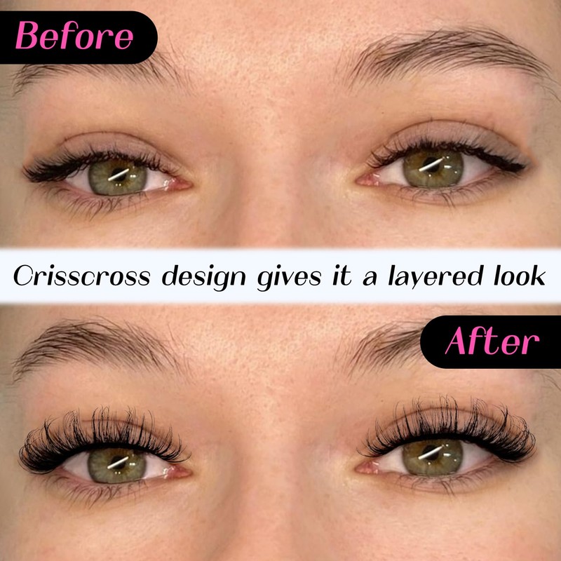 Veleasha Eyelashes Cat Eye Lashes Wispy False Eyelashes D Curl