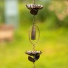 Zaer Ltd. Ornate Hanging Rain Chains (Bronze Finish, Peonies)