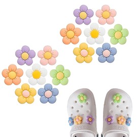 Auony 14 PCS Flower Shoe Charms, Waterproof PVC Shoe Decoration Charms Bracelet Wristband Accessories for Women Girls Adults DIY Decorative