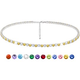 Suyi November Birthstone Necklace Tennis Necklace for Women Cubic Zirconia Necklace