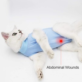 Cat Professional Recovery Suit for Abdominal Wounds or Skin Diseases, E-Collar Alternative for Cats after Surgery Wear,cat medical vest