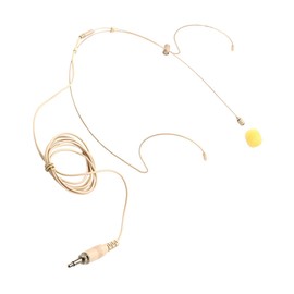 WHAMVOX Omnidirectional Headset Microphone Screw Lock Connector Sound Earhook Design for Public Speaking Presentations and Performances Beige Audio Earphone for Comfortable Use