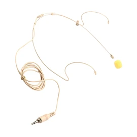WHAMVOX Omnidirectional Headset Microphone Screw Lock Connector Sound Earhook Design for Public Speaking Presentations and Performances Beige Audio Earphone for Comfortable Use