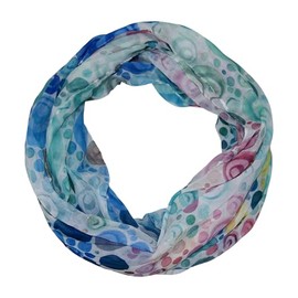 beybey® Trance Edition Women's Silk Loop Scarf in Beautiful Colours - a Silk Scarf to Fall in Love with, lightblue