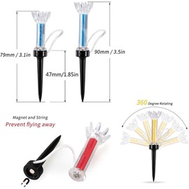 5 PCS Golf Ball Tees ，Magnetic Golf Tees 360° Rotation,Magnetic Golf Tees, Golf Support Tees, Stable Long Golf Tees for Golfer Practice (79MM Multicolor)
