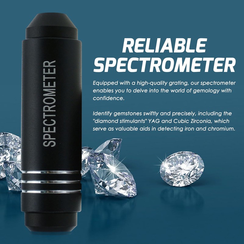 Handheld Diffraction Spectroscope,Pocket-Sized Grating Gemological Spectrometer in a Gem Tool