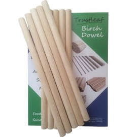 Trustleaf 16mm x 30cm Birch Hardwood Wooden Dowels (10 Dowels)