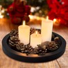 Black Round Wood Decorative Tray for Display Coffee Table Living