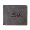 Men's Leather Billfold Purse Wallet WILD Gray Size: 3.5