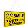 3 x CCTV Sign Yellow Smile You're on Camera High