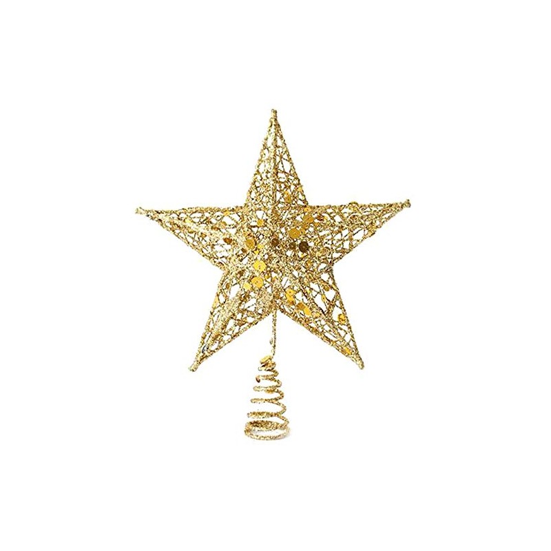 Christmas Tree Topper, Wire Gold Tree Star for Chirstmas Decoration