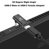 AreMe 90 Degree USB-C Male to Female Adapter, 2 Pack