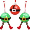 Fassory 3 Pcs 8cm Santa & Elves Christmas Baubles, Hanging