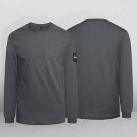 Uno Mejor FR Shirts for Men 7.5OZ Welding Shirt, 100% C Flame Resistant Welding Jacket, Men's Fire Retardant FR Clothing for Men, Durable Welding Gear for Safety Work, Grey-YL XL