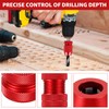 2 Pcs Adjustable Drill Bit Stop Collar Set, Aluminum Drill