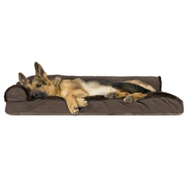 Furhaven Pet - Traditional Chaise Lounge & Deluxe L-Shaped Couch Dog Pillow Bed for Dogs & Cats - Multiple Styles, Sizes, & Colors