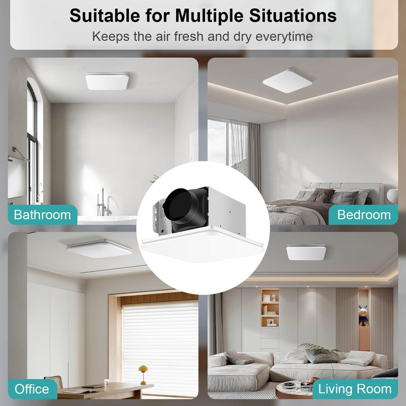 JOEAONZ Bathroom Exhaust Fan 110CFM with Hidden Grille Design, 1.0