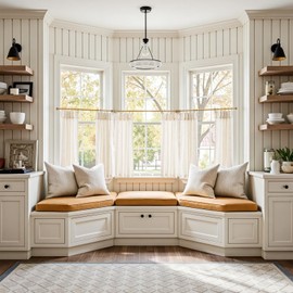 jinchan Linen Pinch Pleated Kitchen Curtains 36 Inch 4 Panels, Natural Linen Tier Curtains Back Tab Farmhouse Cafe, Light Filtering Small Window Drapes for Bathroom Laundry Room Beige