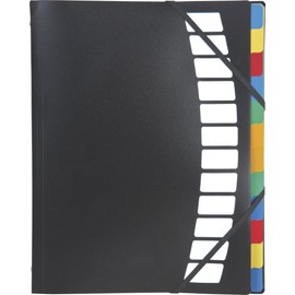 Brunnen Organiser Folder A4 12-Piece Polypropylene Black