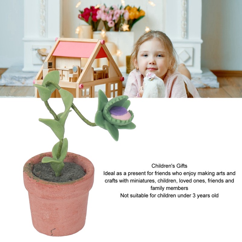 Mini Dollhouse Plant Simulation Realistic Vivid Portable Dollhouse Miniature Potted