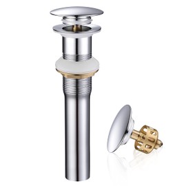 Pop up Sink Drain Stopper for Bathroom Vessel Vanity Sink Art Basin Chrome, Big Cap Without Overflow, Metal Pop-up Drain Strainer with Detachable Basket Stopper