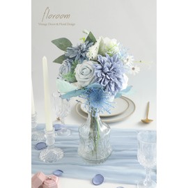 Floroom 300pcs Rose Petals Dusty Blue Faux Silk Flower Petals for Wedding Flower Girl Basket Aisle Scatter Dinner Table Centerpieces Party Confetti Bridal Shower Romantic Night Decoration