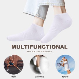 Mayoii 6PCS Trainer Socks Womens 4-7,Ladies Ankle Style for Female, Black,White, Grey or Mixed Pack,Breathable Low Cut Sports Footwear (UK, Alpha, One Size, Regular, Regular, 6, White)