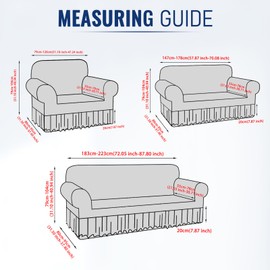 FUANGUI Armchair Slipcover Armchair Cover 1 Piece, Stretch Sofa Couch Cover with Skirt, Couch Slip Covers Pet Friendly, Washable Couch Covers for Sofa, Printed Furniture Protector (1-Seater, 31"-47")