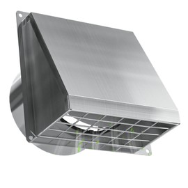 Hon&Guan Dryer Vent Cover Outside 4 Inch with Removable Mesh -304 Stainless Steel Wall Vent Exhaust Vent Cover Rubber Cushioned Non Return Flap