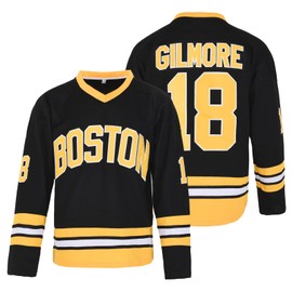 Happy Gilmore Jersey #18 Adam Sandler 1996 Movie Ice Hockey Jersey Stitched (Black,XXX-Large)