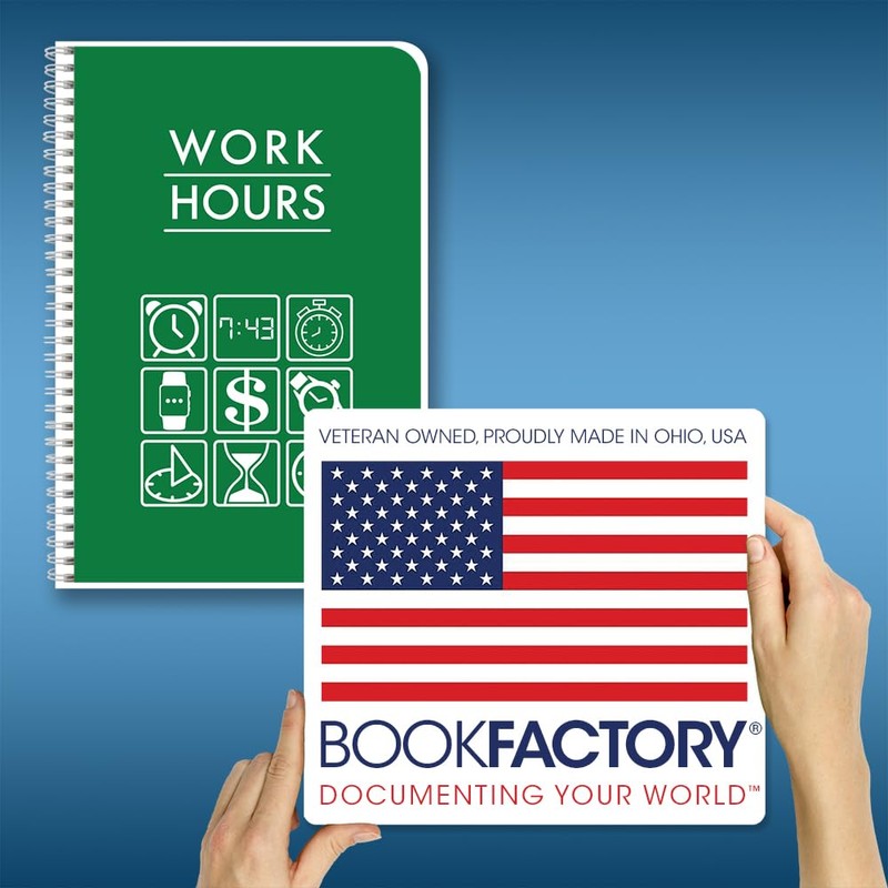 BookFactory Work Hours Log Book/Working Hours Tracking Journal/Plant Worker Tracking