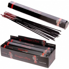 Stamford Black Range Incense Sticks Box of 6 Packs 90 Sticks Dragon's Fire Red Roses and Spicy Vanilla with JRose Incense Stick Holder